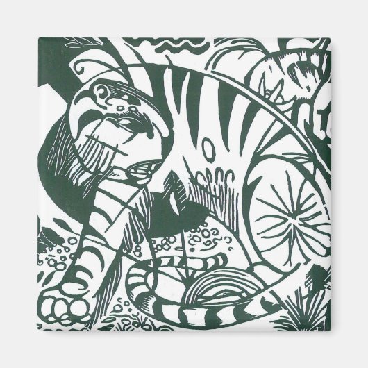 Tiger by Franz Marc、ヴィンテージ表現主義アート マグネット (正面)