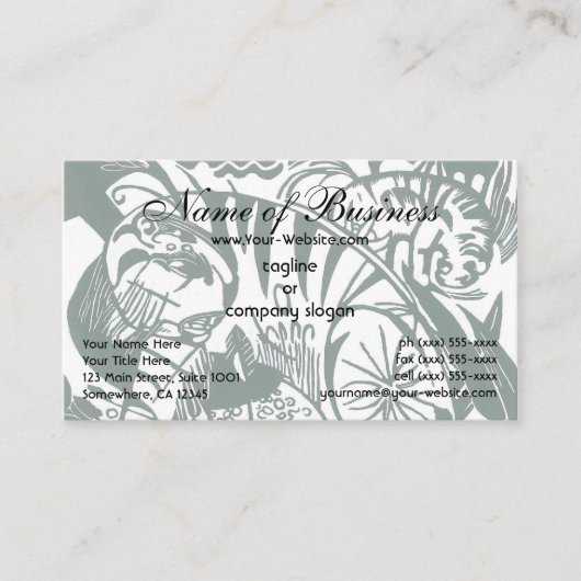 Tiger by Franz Marc;ヴィンテージ表現主義動物 名刺 (正面)