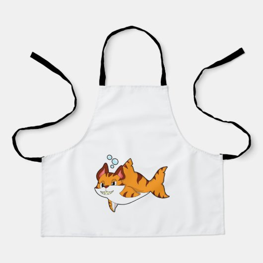 Tiger cat as Shark in Water.PNG エプロン (正面)