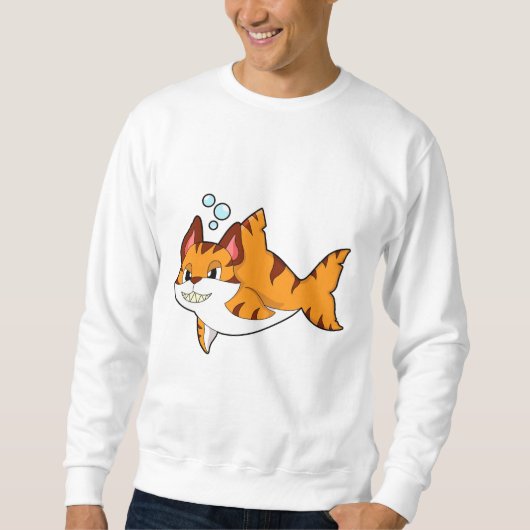 Tiger cat as Shark in Water.PNG スウェットシャツ (正面)