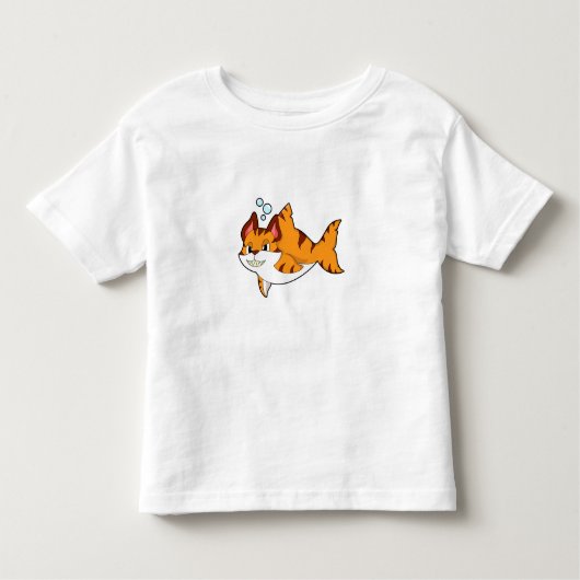 Tiger cat as Shark in Water.PNG トドラーTシャツ (正面)