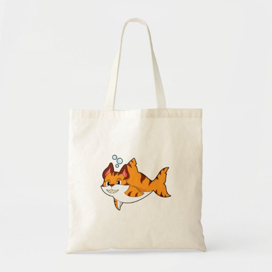 Tiger cat as Shark in Water.PNG トートバッグ (正面)