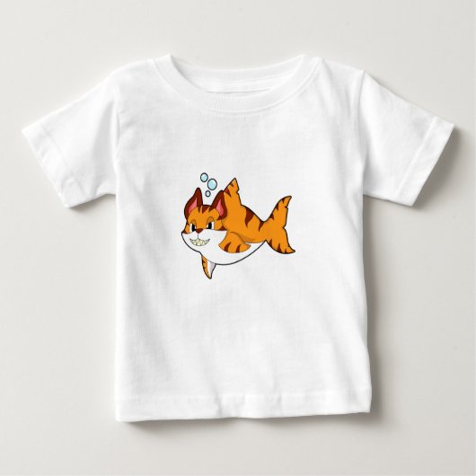 Tiger cat as Shark in Water.PNG ベビーTシャツ (正面)