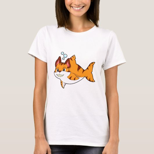 Tiger cat as Shark in Water.PNG Tシャツ (正面)