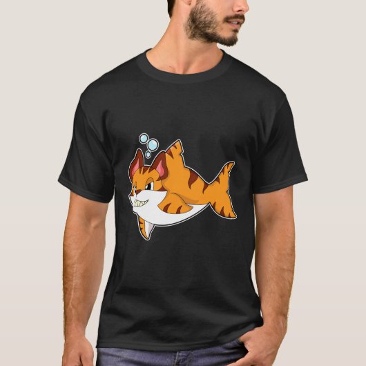 Tiger cat as Shark in Water.PNG Tシャツ (正面)