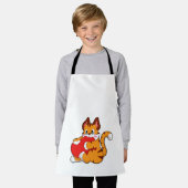 Tiger cat at Love with ハート.PNG エプロン (着用した状態)