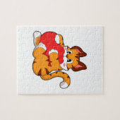 Tiger cat at Love with ハート.PNG ジグソーパズル (横)