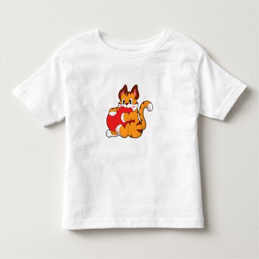 Tiger cat at Love with ハート.PNG トドラーTシャツ (正面)