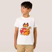 Tiger cat at Love with ハート.PNG Tシャツ (正面フル)