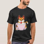 Tiger cat with Cup of Milk.PNG Tシャツ (正面)