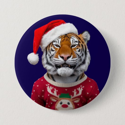 Tiger Christmas Button 缶バッジ (正面)