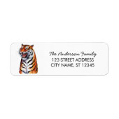 Tiger Christmas Return Address ラベル (正面)