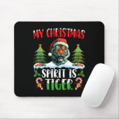 Tiger Christmas Santa Hat Xmas My Christmas Spirit マウスパッド (マウス)