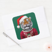 Tiger Christmas Sticker スクエアシール (封筒)