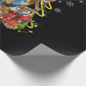 Tiger Christmas Tree Snow Funny Tiger Xmas Gift ラッピングペーパー (角)