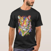 Tiger colourful art animal lovers artwork tシャツ (正面)