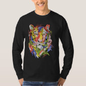 Tiger colourful art animal lovers artwork tシャツ (正面)