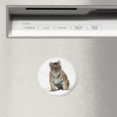 Tiger Cub in the Snow Photo マグネット (インサイチュ (食洗機))