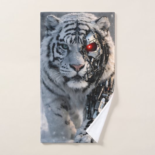 Tiger cybernetic wildlife sci-fi art ハンドタオル (ハンドタオル)