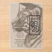 Tiger Design | Custom Graduation Invitation Cards アクリル招待状 (正面)