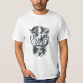 Tiger Design Double Exposed Tシャツ (正面)
