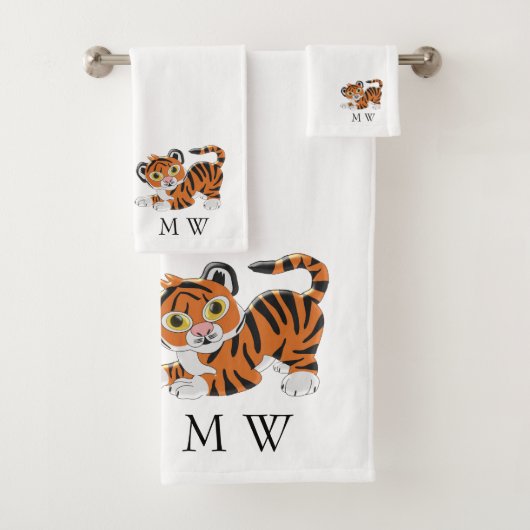 Tiger Design Monogrammed バスタオルセット (インサイチュ)