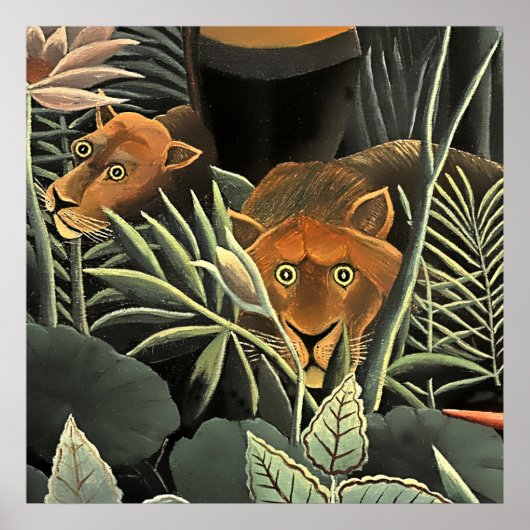 “Tiger - Detail from The Dream” by Henri Rousseau ポスター (正面)