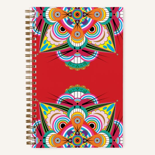 Tiger Dragon Mandala Notebook 5.5x8.5 ノートブック (正面)