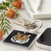 Tiger Face Acrylic Keyring キーホルダー (正面右)