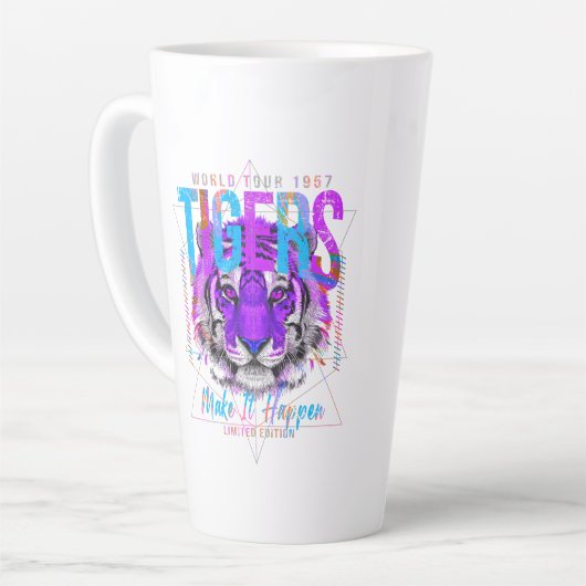 Tiger Face Art カフェラテマグ (左アングル)