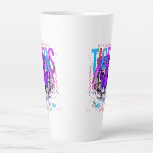 Tiger Face Art カフェラテマグ (正面)
