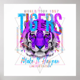 Tiger Face Art ポスター
