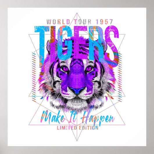 Tiger Face Art ポスター (正面)
