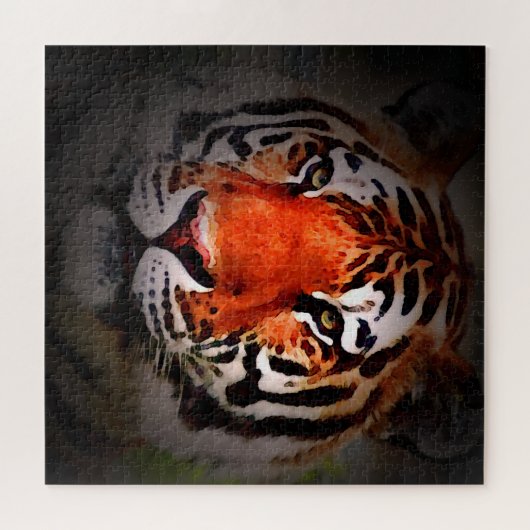 Tiger Face Motivational Artwork ジグソーパズル (横)