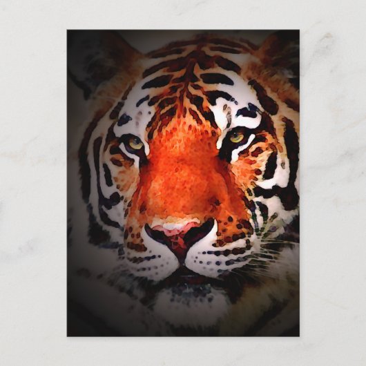 Tiger Face Motivational Artwork ポストカード (正面)