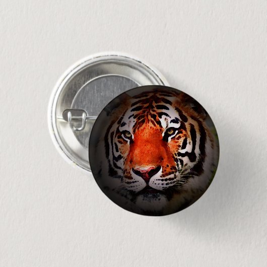 Tiger Face Motivational Artwork 缶バッジ (正面&裏面)