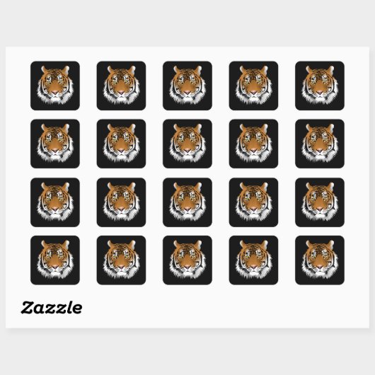 Tiger Face Square Sticker  スクエアシール (シート)
