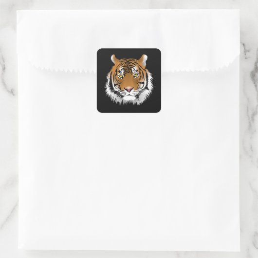 Tiger Face Square Sticker  スクエアシール (バッグ)