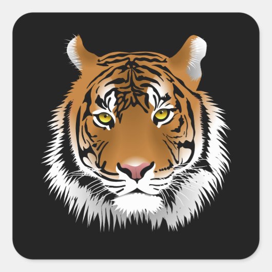 Tiger Face Square Sticker  スクエアシール (正面)