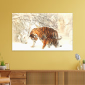 Tiger Family in Winter Landscape Canvas Print キャンバスプリント (インサイチュ (リビング))