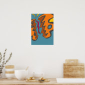 Tiger Flutterfly Poster ポスター (キッチン)