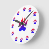 Tiger Foot Print Wall Clock ラウンド壁時計 (傾斜)