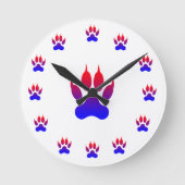 Tiger Foot Print Wall Clock ラウンド壁時計 (正面)