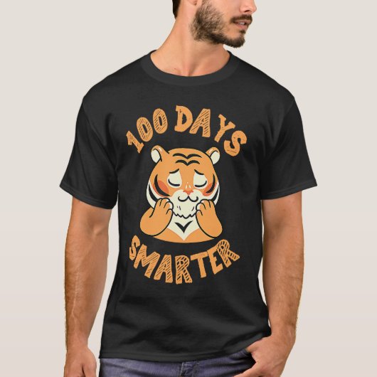 tiger for 100th day of school 100 days smarter tシャツ (正面)