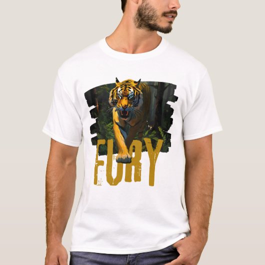 Tiger Fury - Wild Jungle Power Graphic Tシャツ (正面)
