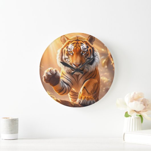 Tiger - Golden Tiger ラージ壁時計 (ホーム)