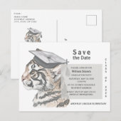 Tiger Grad | Graduation Save the Date Card インビテーションポストカード (正面/裏面)