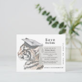 Tiger Grad | Graduation Save the Date Card インビテーションポストカード (スタンド正面)