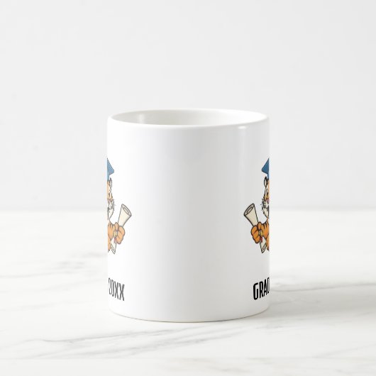 Tiger Graduation Personalized コーヒーマグカップ (中央)