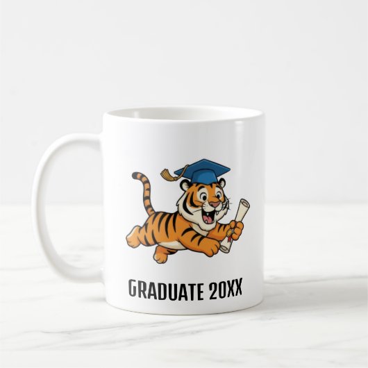Tiger Graduation Personalized コーヒーマグカップ (左)